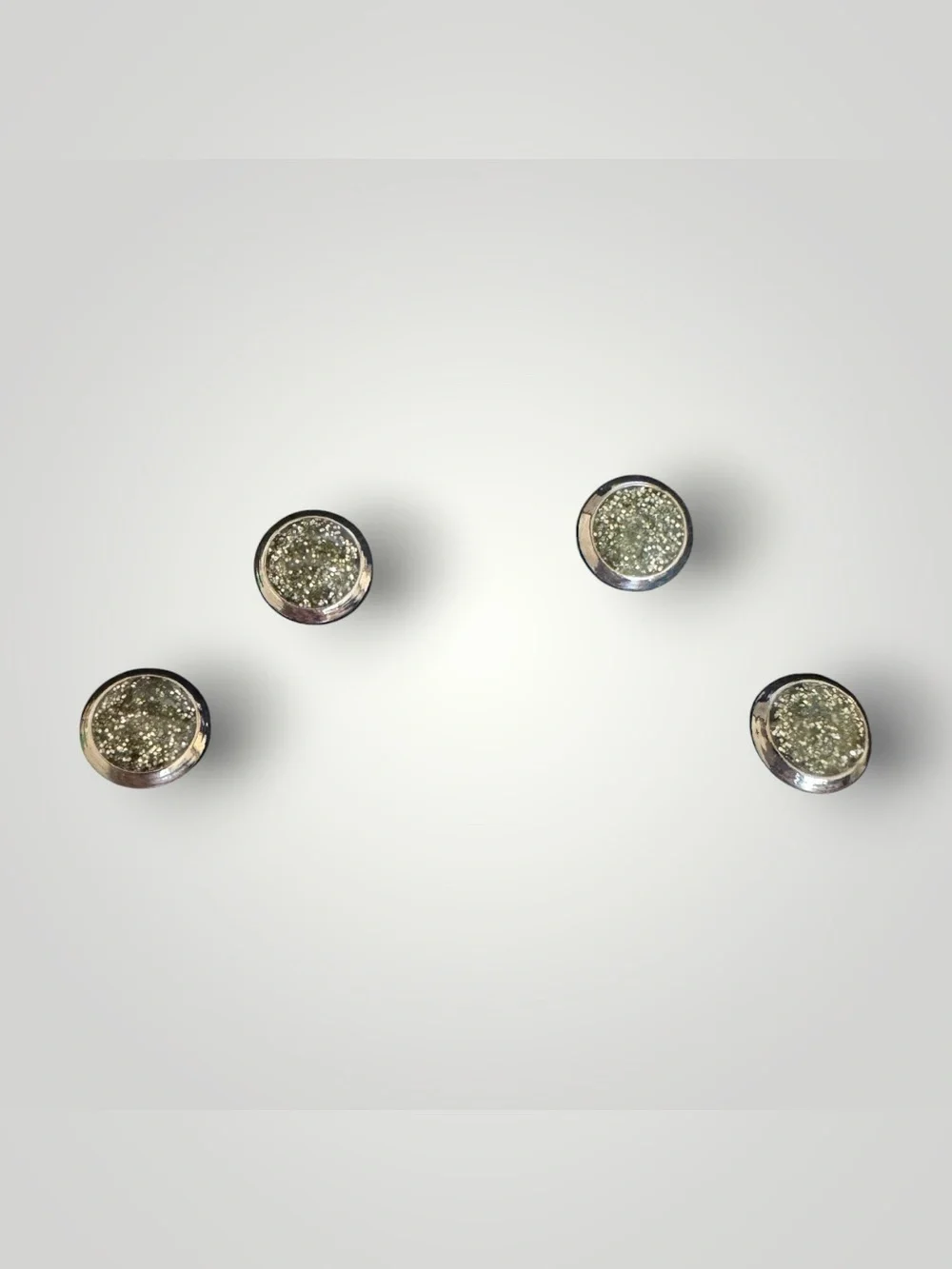 The Competition Vintage Men's Silver-Tone & Glittered Cufflinks Set